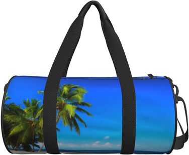 Біла Тигриця Містка дорожня сумка для подорожей, легка та довговічна, ідеальний подарунок для походів, відпустки, ділових поїздок та іншого. Дизайн пальми та чисте море, універсальний розмір.