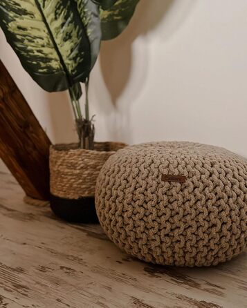 Практичний пуф Вовняний 40x25 см Бежевий Conrad