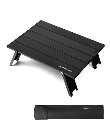 Складаний кемпінговий стіл OneTigris, маленький алюмінієвий, складний кемпінговий стіл, надлегкий портативний вуличний стіл, вантажопідйомність до 30 кг для використання на свіжому повітрі, для походів (39,5 x 29 x 12,5 см)