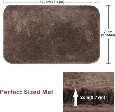 Килимки для ванної з високим ворсом 70X120 см, що миються в машині, килимок для ванної з водопоглинаючою, м'якою мікрофіброю для в