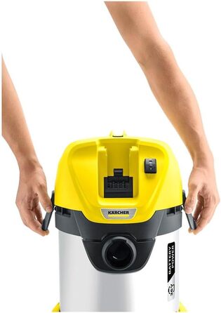 Акумуляторний пилосос для вологого/сухого прибирання Krcher 36 В WD 3 Battery Premium, патронний фільтр, шланг 2 м, об'єм контейне