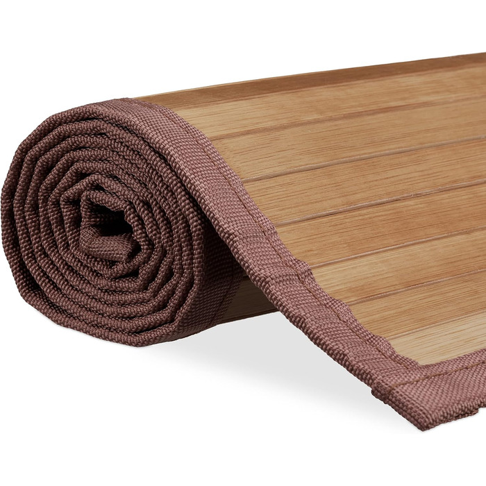 Бамбуковий килимок Relaxdays, 6122 см, вологостійкий, нековзний, бамбуковий килимок для ванної кімнати, коридору, кухні, килимок для ванної, натуральний, 100240841382 Односпальний