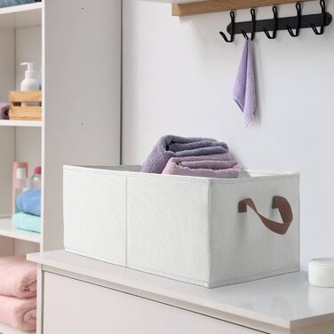 Коробка для зберігання одягу з тканини, складна, комплект з 3 шт. , великі розкладні коробки для білизни, ящики-органайзери з шухлядами для гардеробу, коробки для зберігання тканини, 472820 см, бежевий SEQ-B-1002-B