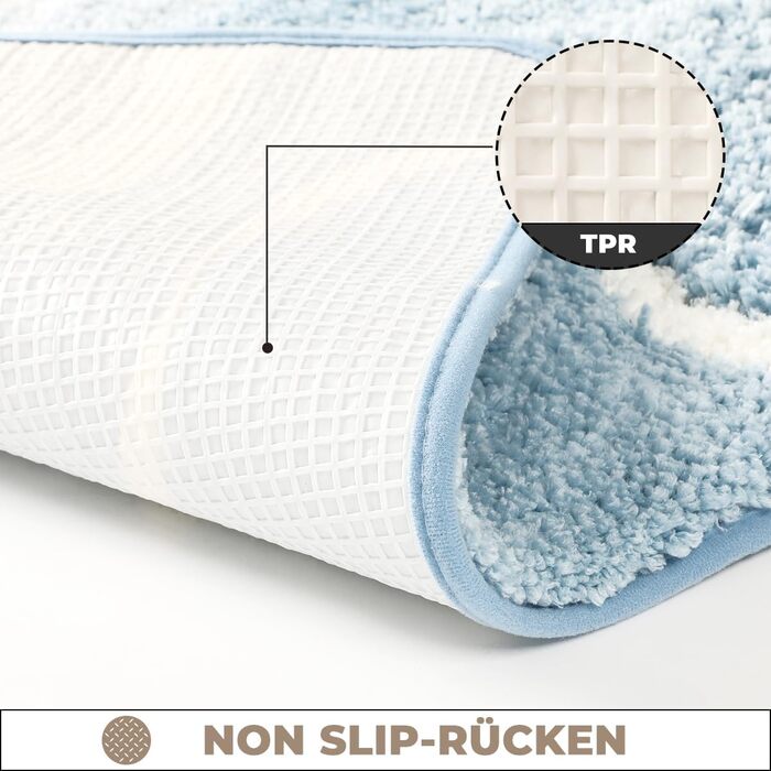 Милий килимок для ванної кімнати з океанічним мотивом, супервбираючий, можна прати в пральній машині, нековзний, пухнастий килимок для душу, спальні та вітальні, 50 x 80 см, Ocean 50 x 80 см (прямокутний) Ocean