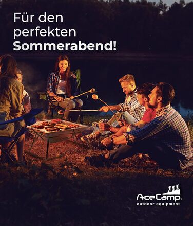 Портативний складаний гриль AceCamp на вугіллі, для кемпінгу, садової вечірки, барбекю, гриль з нержавіючої сталі, (інші розміри), середній, 34 x 36 x 22 см