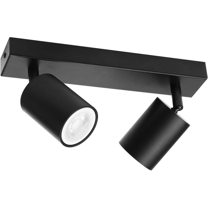Стельовий прожектор 2 полум'я чорний, GU10 Стельовий світильник Прожектор поворотний, точковий світильник поворотний стельовий спо