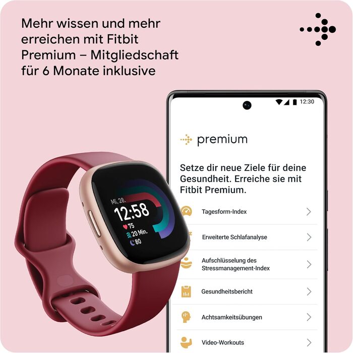 Розумний годинник для жінок/чоловіків Фітнес-трекер з інтегрованим GPS та функцією телефону, 6 днів роботи від батареї, понад 40 режимів тренувань Фітнес-годинник, сумісний з Android/iOS, малиново-червоний/мідно-рожевий алюмінієвий, 4