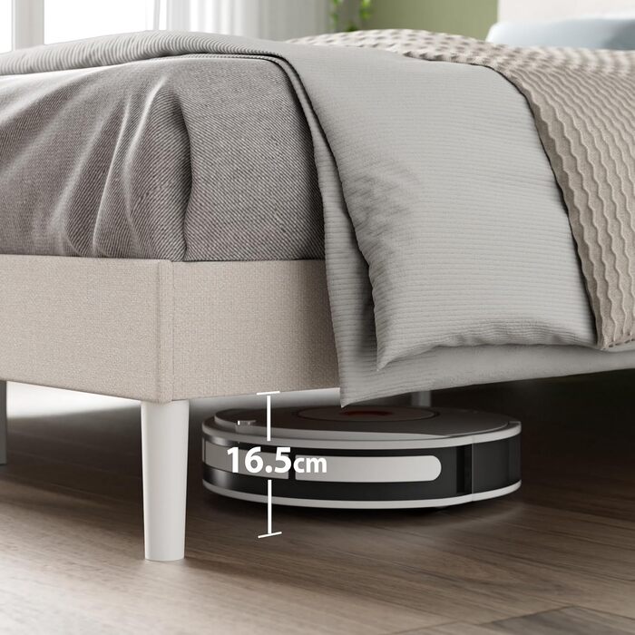 Ліжко Zinus Piper з м&39якою поверхнею 140x200 см з узголів&39ям - Високе ліжко 30 см 140x200 з дерев&39яною рейковою основою - Компактне пакування та легке складання - Кремово-білий 140200 см