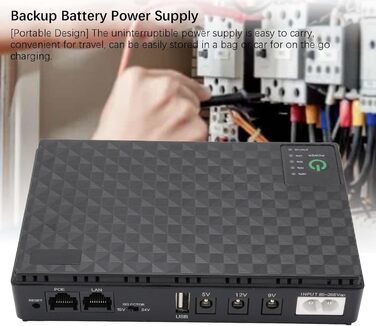 Джерело безперебійного живлення (UPS) 10400mAh USB 5V DC 5V 9V 12V POE 15V 24V, до 18W, для роутерів та модемів (Європейська вилка 85-265V)