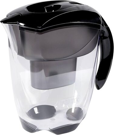 Фільтр для води BRITA Elemaris XL чорний/преміальний глечик, включаючи 1 картридж/фільтр MAXTRA, зменшує вміст вапняку, хлору та металів, повязаних із трубами, таких як мідь і свинець, у водопровідній воді