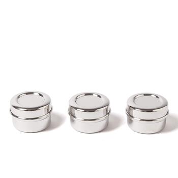 Коробки для чатні, набір з 3 шт. , міні-контейнери з нержавіючої сталі Без бісфенолу А Можна мити в посудомийній машині, місткість 60 мл кожна Для соусів та дипів