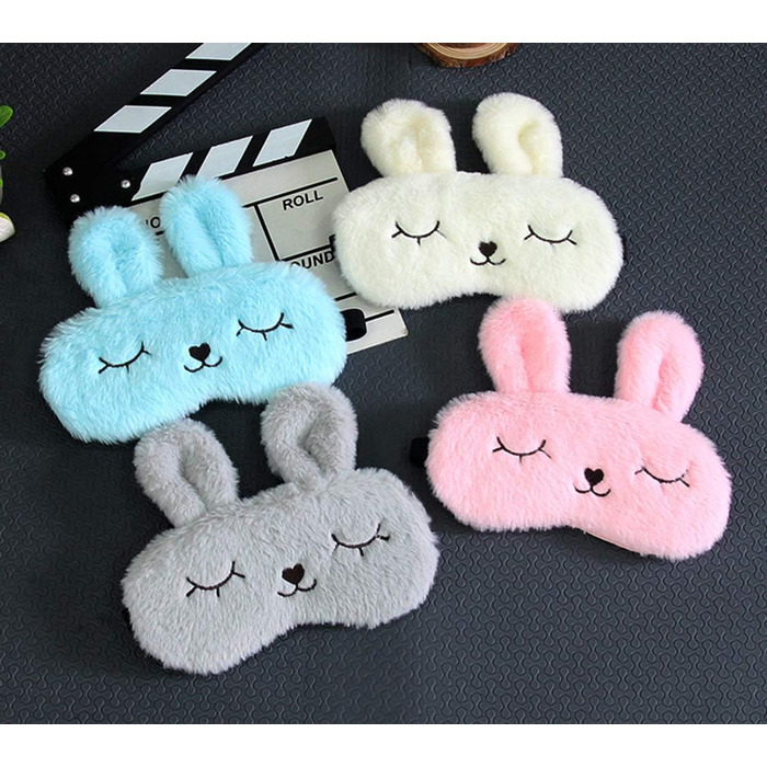 Маски для сну з милим кроликом, м'яка плюшева пов'язка, маски для сну, захист очей для дітей, дівчат, жінок, вдома, для сну, для п