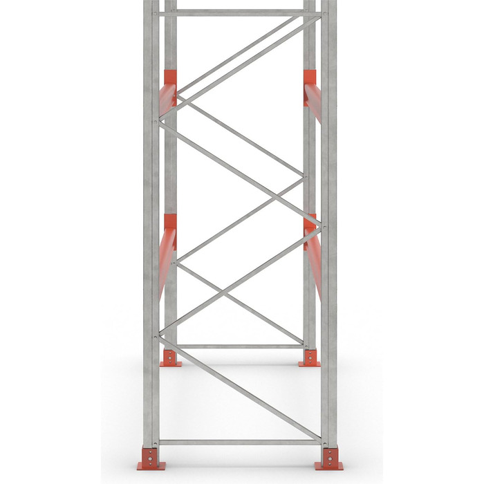 Палетні стелажі просторові оцинковані/помаранчеві ВxШxГ 2500 x 2930 x 1100 мм Навантаження на полицю 1650 кг Базовий блок