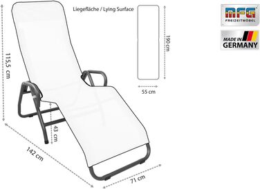 Шезлонг для басейну 3&39, антрацит/чорний
