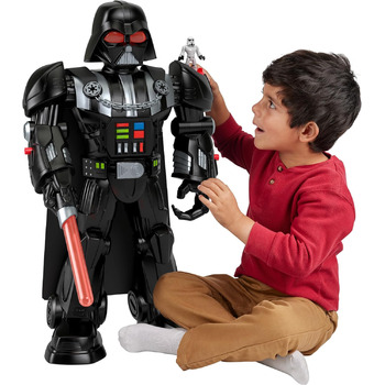 Робот Fisher-Price Imaginext Star Wars Дарт Вейдер, іграшка висотою близько 60 см, світло, звуки та лита фігурка штурмовика, від 3 років, HXG51