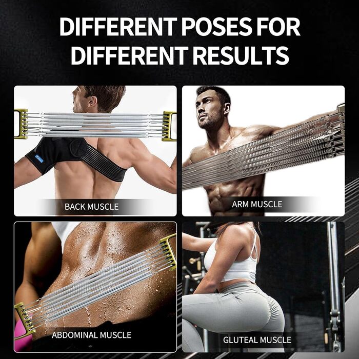 Еспандер для грудей 7 знімних пружин з ручкою з алюмінієвого сплаву для домашнього фітнесу, тренування м&39язів та бодібілдингу