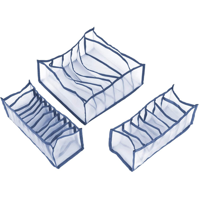 Складана коробка для зберігання білизни, органайзер для бюстгальтерів, роздільник для шкарпеток, чудовий комплект для шафи, легка, практична, для домашнього зберігання (сіра)