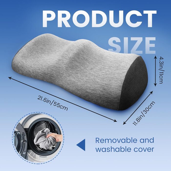 Ергономічна подушка для ніг/валик для колін для сну, подушка для ніг з піни з ефектом пам&39яті для підняття ніг, подушка для підняття ніг з пральним, дихаючим, гіпоалергенним чохлом