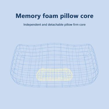 Подушка для шиї, подушка з піни з ефектом пам&39яті, ергономічна, ортопедична подушка з регульованою жорсткістю, подушка для підтримки шиї для сну на боці, спині та животі, 65 x 35 x 11,5 см