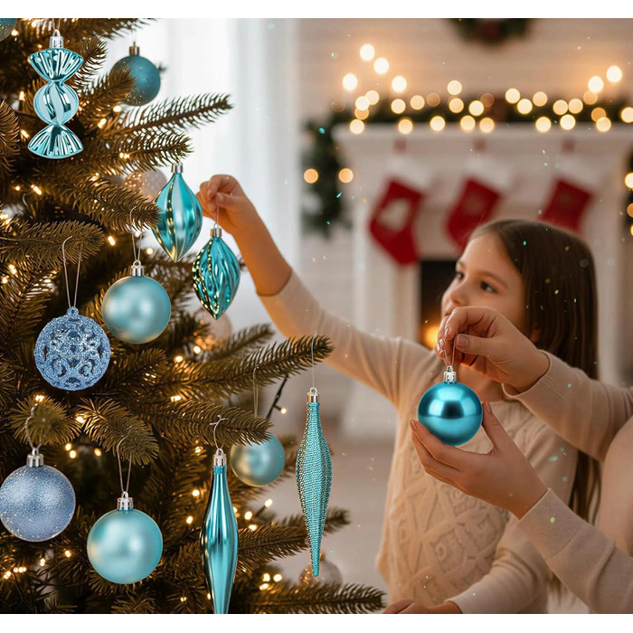 Набір синіх ялинкових кульок 24 шт ilauke