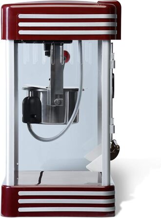 Машина для попкорну Jago Retro - 60 л/год, 200 г/10 хв, горщик з нержавіючої сталі, для солоного попкорну - вигляд 50-х, професійна виробник попкорну, виробник, торговий автомат