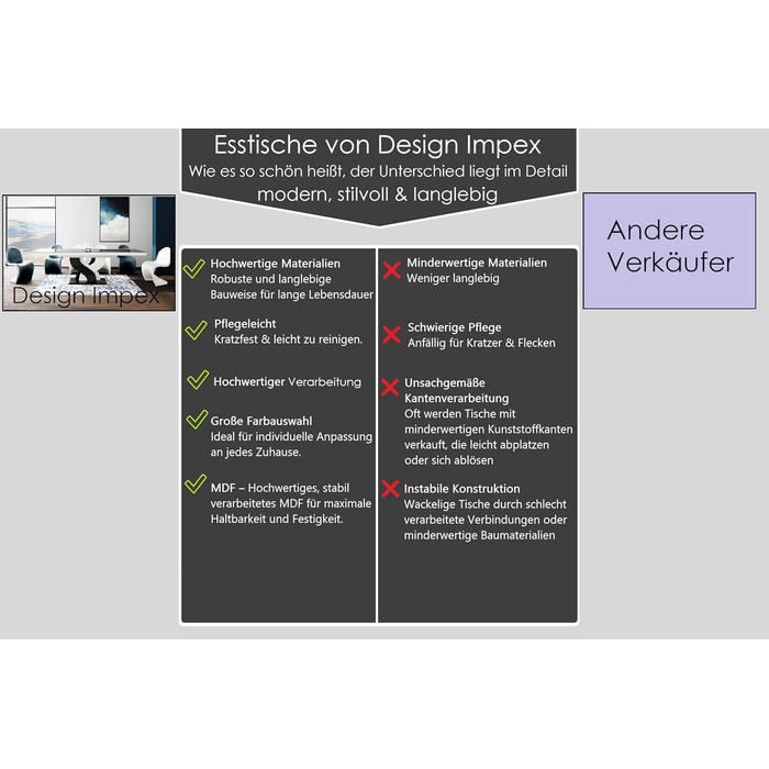 Дизайнерський обідній стіл HEB-222, чорний глянцевий / білий глянцевий, розсувний від 160 см до 256 см, обідній стіл до 10 осіб, глянцевий, функціональний стіл, сучасний, універсальний, розсувний, позачасовий