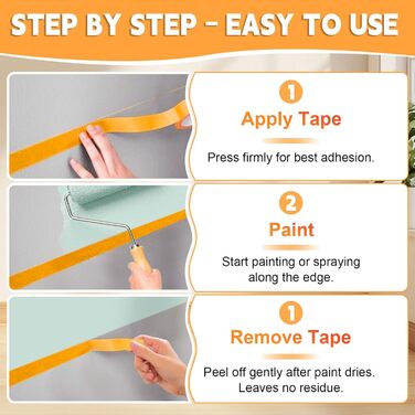 Професійна малярська золота стрічка, м&39яка стрічка, малярська малярська стрічка, 8/12/15/20/24/30 мм x 20 м Помаранчева малярська стрічка для фарбування, кузовних робіт, самостійного фарбування, професійного фарбування (мала) 40 шт. 8/12/15/20/24/30 мм 