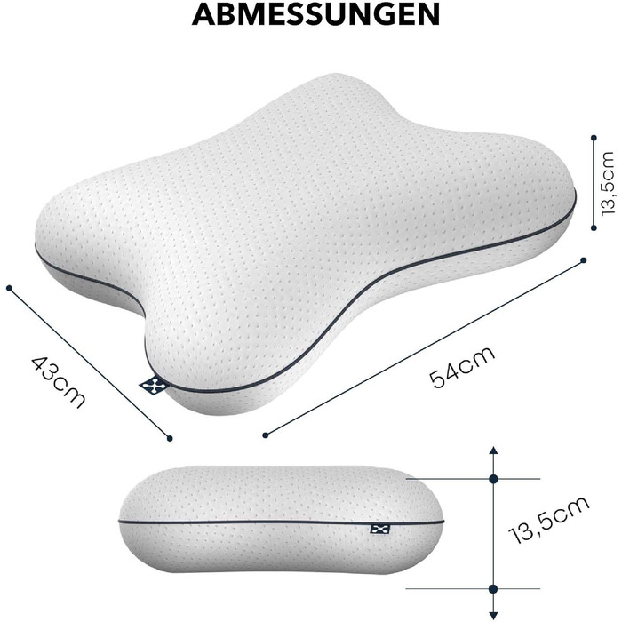 Подушка для шиї smartsleep ергономічна подушка з віскозної піни, підтримка шийного відділу хребта для сну на спині та на боці