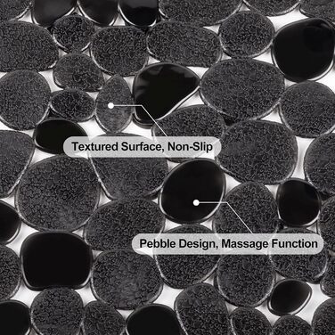 Килимок для душу, нековзний пластиковий килимок для дітей та сім'ї (чорний, квадрат-5454 см) Чорний квадрат-5454 см