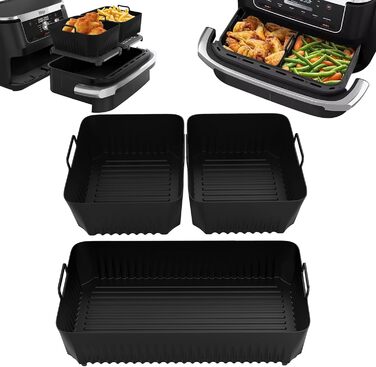 Силіконова форма для фритюрниці Ninja AF500EU, 3 шт. Аксесуари для фритюрниці 10,4 л і 5,2 л Силіконова форма, аерофритюрниці Аксесуари для Ninja Af500EU Af500EUCP 10.4L(2)