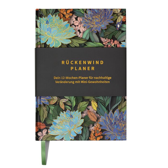 Щоденник успіху BACKWIND PLANNER - Ваш 12-тижневий щоденний планувальник для сталих змін з міні-звичками - Бездатований планувальник справ А5 - Щоденник - Тижневий планувальник - Квіткова обкладинка