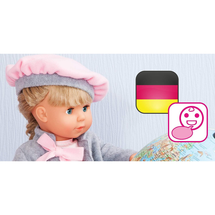 Функціональна лялька Bayer Design 94635AX Шарлін з волоссям і сплячими очима, говорить і співає 90 речень, 2 вірші і 8 пісень, 46