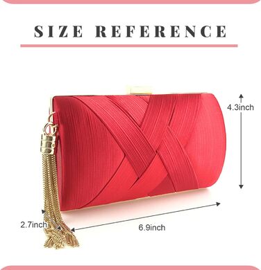 Елегантне сатеневе клатч-конверт для вечірок та особливих подій. Червона вечірня сумочка з пензликом для коктейлів, весіль та випускних.