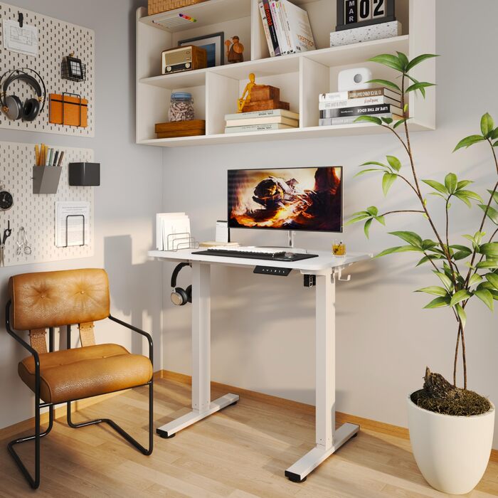 Стіл з регульованою висотою Електричний стіл з можливістю сидіти/стояти, ергономічний та регульований, ідеально підходить для домашнього офісу та робочого місця З пам&39яттю положення Висота 73118 см