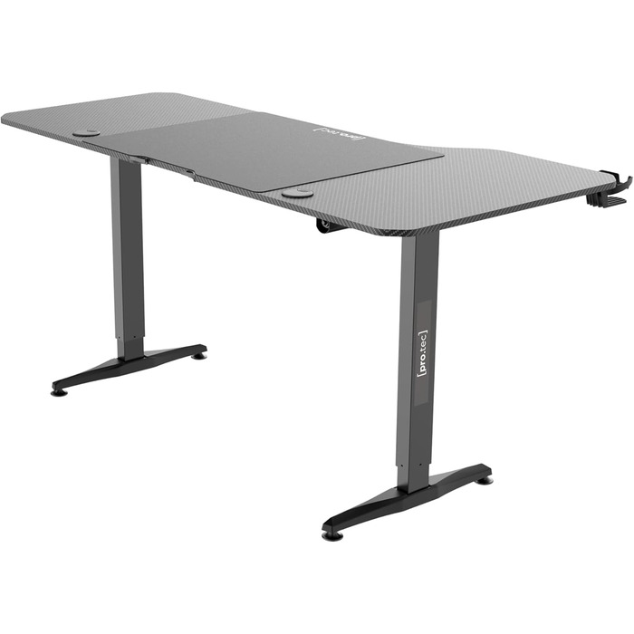 Письмовий стіл з регульованою висотою Oxnard 160 x 75 см, електричний стіл з функцією пам&39яті, робочий стіл до 80 кг, комп&39ютерний стіл з підставкою для чашок, гачок для навушників, алюмінієва рама, чорний колір