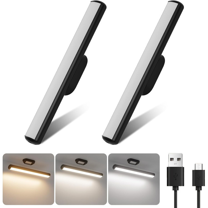 Кухонне освітлення під шафою Світлодіодний бездротовий затемнення, магніт для освітлення шафи на батарейках 4000 мАг, настільна ла