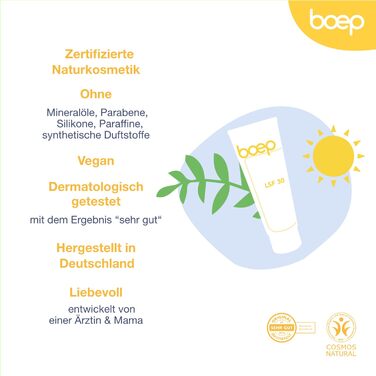 Сонцезахисний крем для чутливих SPF30 Мінеральний сонцезахисний крем для немовлят, дітей та дорослих з чутливою та алергічною шкірою Без ароматизаторів З УФ-фільтром оксиду цинку Веганська натуральна косметика (100мл)