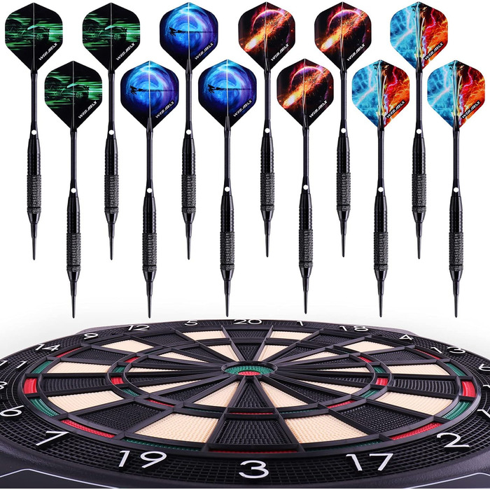 ВИГРАТИ. MAX Electronic Dartboard Професійний набір з 65 варіантів для 1-8 гравців з 12 дротиками 12 професійних польотів 100 наконечників стріл Аксесуари Класичний дизайн