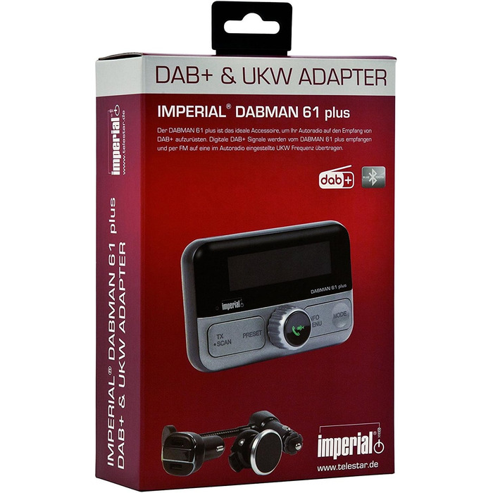 Автомобільний адаптер Imperial DABMAN 65 DAB Акумулятор microSD Bluetooth MP3 (без акумулятора)