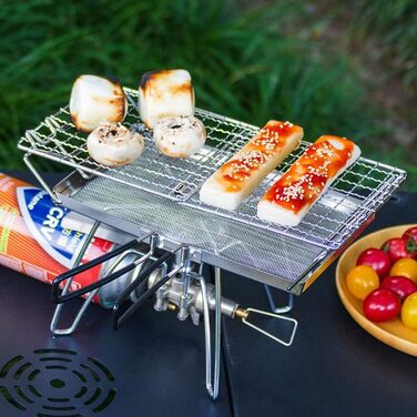 Тостер для кемпінгу, Решітки для тостів з нержавіючої сталі для кемпінгу, Складані решітки для тостів для кемпінгу, Тостер для газових плит, Компактні аксесуари для кемпінгу ідеально підходять для використання на свіжому повітрі, барбекю та походів