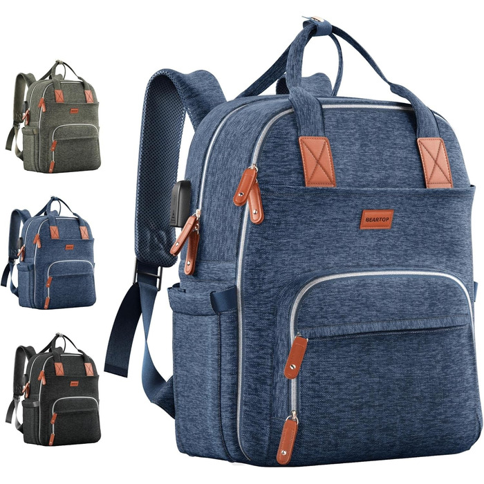 Велика пеленальна сумка-рюкзак з пеленальним килимком - З місцем для зберігання та кишенями - Вологе та ізольоване відділення - Шк