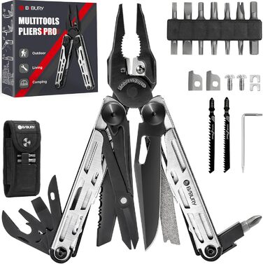 Подарунок для чоловіків, мультитули BIBURY, складні плоскогубці Outdoor Multi Tool з покращеними ножицями та викруткою, мультитули