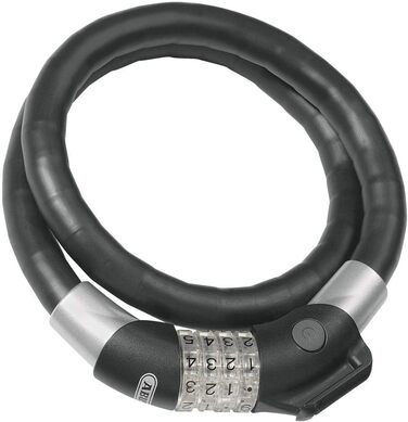 Тросовий замок ABUS Steel-O-Flex Raydo Pro 1460/85 KF - Комплект велосипедних замків з кронштейном KF для болта затискача велосипедного сидіння - 20 мм рівень безпеки 6 - Чорний одинарний