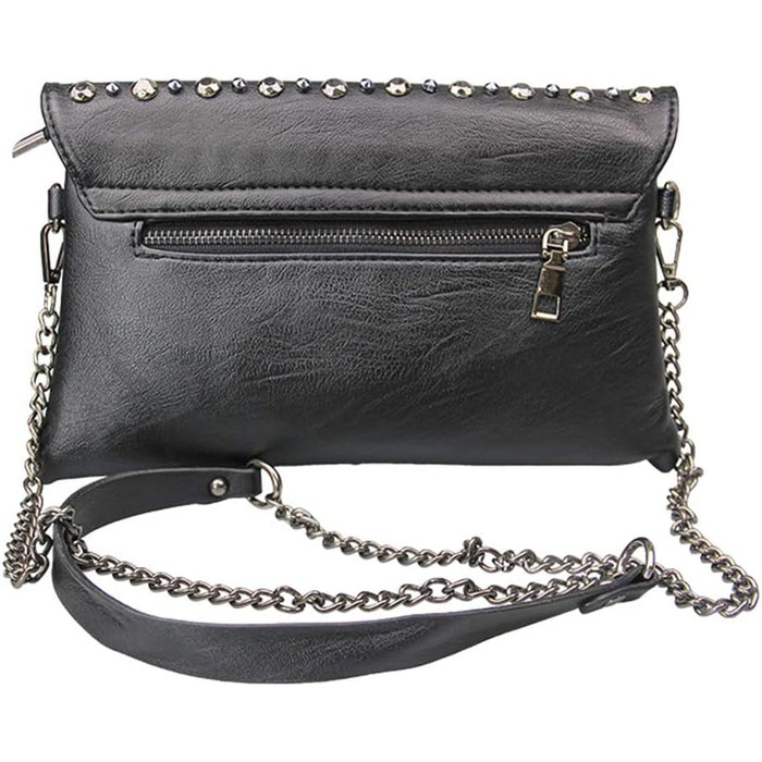 Чорна сумка-клатч Chikencall у готичному стилі з черепом та ланцюжком вінтажна шкіряна сумка через плече для жінок та чоловіків