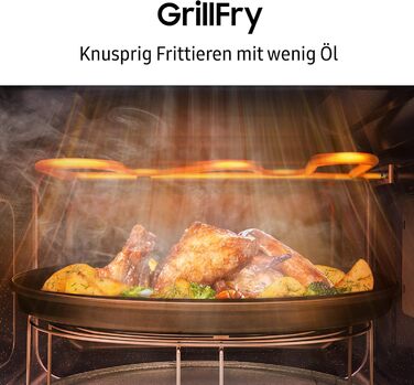 Мікрохвильова піч Samsung MG32DG4524CTE1 з грилем, 32 л, 900 Вт, домашній десерт, гриль, розморожування, розморожування хліба, нержавіюча сталь