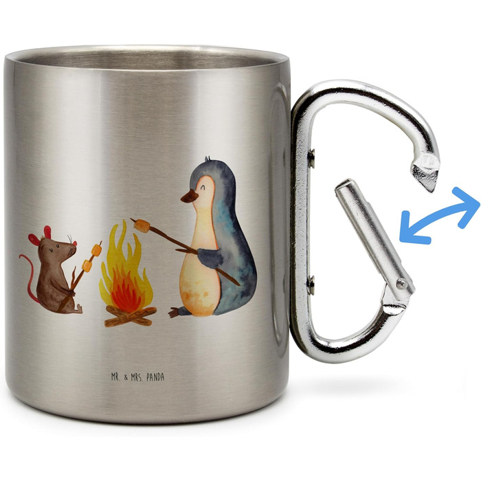 Кружка з карабіном &quotМістер і місіс Панда&quot для багаття &quotПінгвін&quot - подарунок, термокружка, ізольована кружка, робота, термокружка з нержавіючої сталі, нержавіюча сталь, робота, чашка для чаю, термокружка, зефір, життя