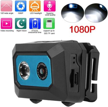 Спортивна камера KIMISS Super HD 1080P DV, наголовна відеокамера Action Video, DVR Recorder Головна камера для їзди на голові