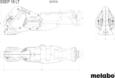 Акумуляторна пила Metabo SSEP 18 LT - 601616850 - 18 В - Ідеально підходить для важкодоступних місць - Без акумулятора та зарядног