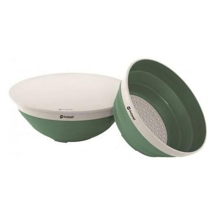 Набір мисок та друшляків Outwell Collaps, колір тіньово-зелений, миска стійка для сушки