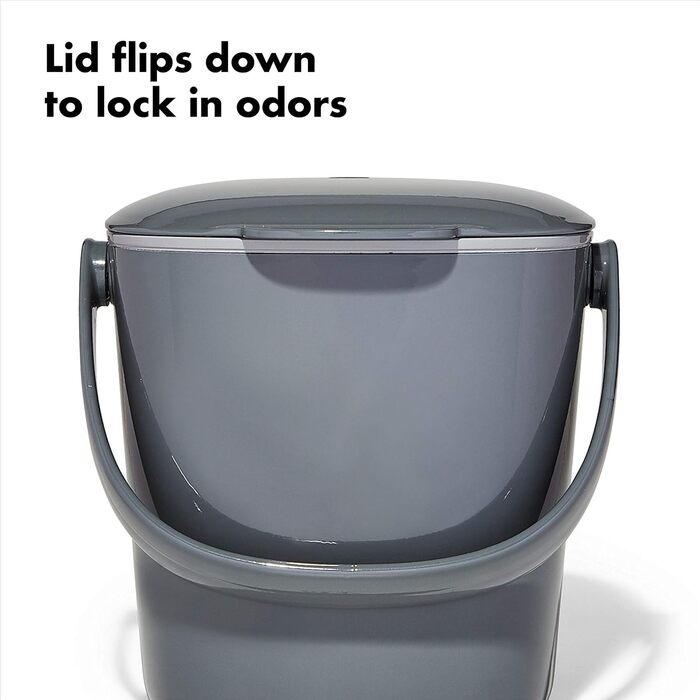 Відро для компосту OXO Good Grips сіре - захищене від запаху відро для сміття для кухні - 2,8 л, антрацит 2,8 л антрацит